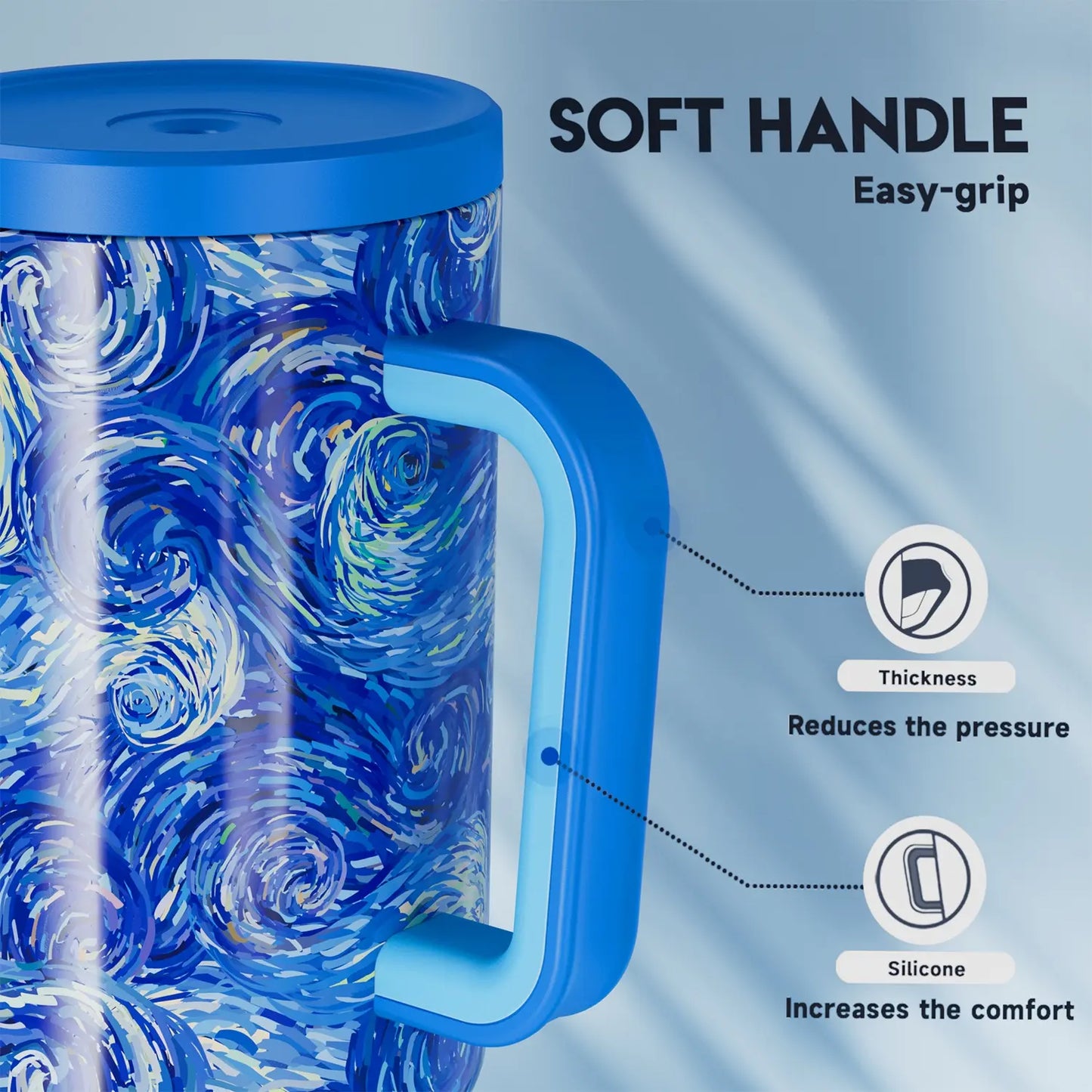 40Oz Vacuum Flask, Vacuum Insulated Tumbler, Stainless Steel Water Bottle with Handle, Large Capacity Drinking Cup for Home Office Outdoor Camping